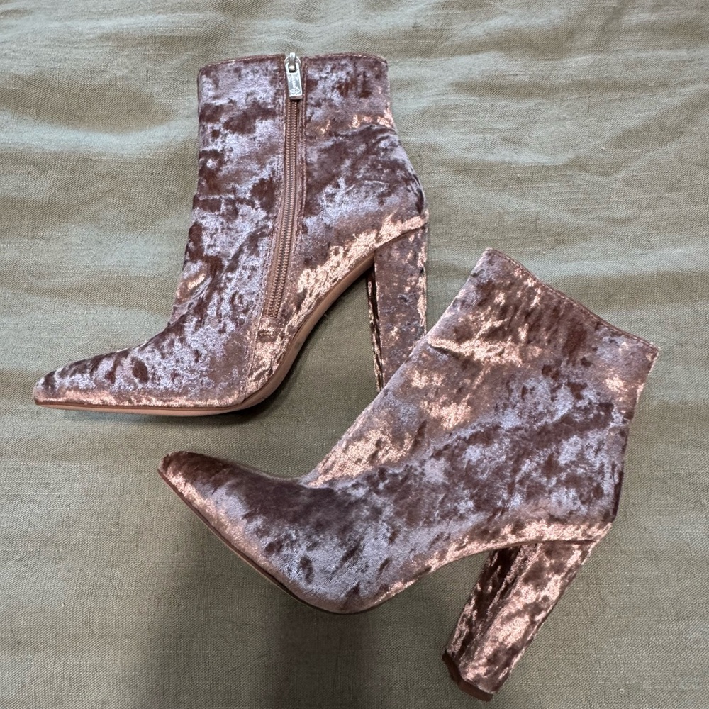 Jessica Simpson Velvet Ankle Boots